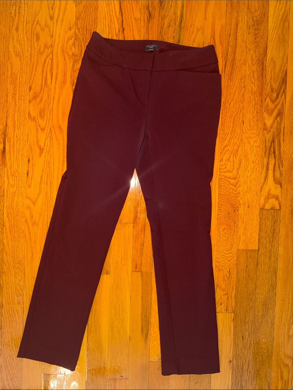Straight Leg Ponte Pants in Burgundy